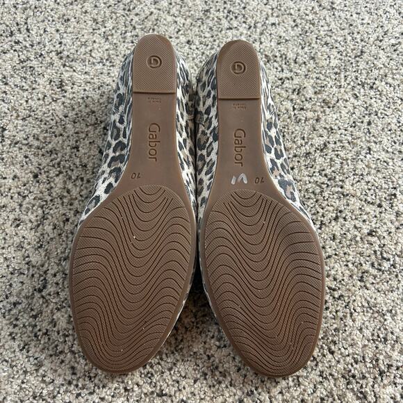 Gabor Animal Print Ballet Wedge Shoe Size 11W Comfort Leopard Workwear Casual - Picture 3 of 7